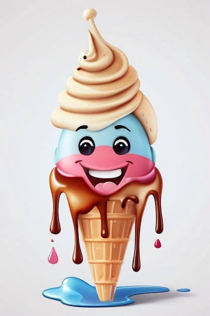 Cartoon ice cream cone character