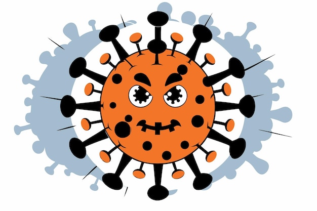 Photo cartoon illustration of coronavirus set collection