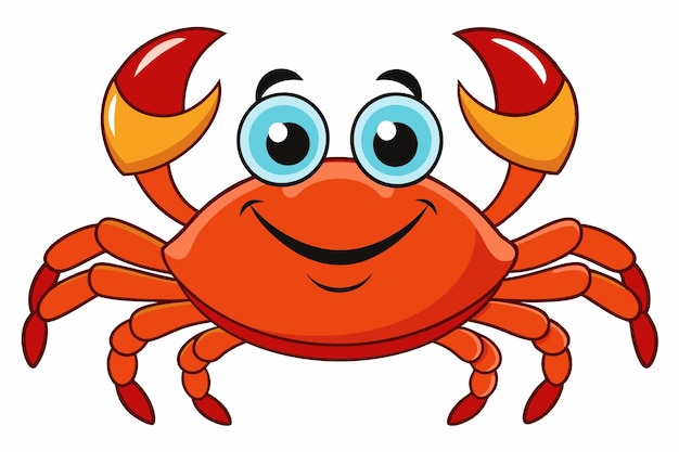 Photo a cartoon illustration of a crab with a smiling face