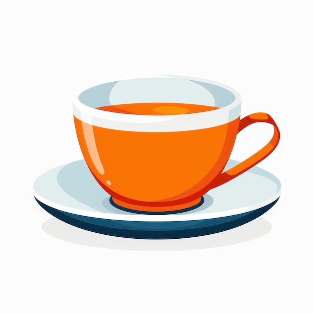 Photo cartoon illustration of a cup of tea