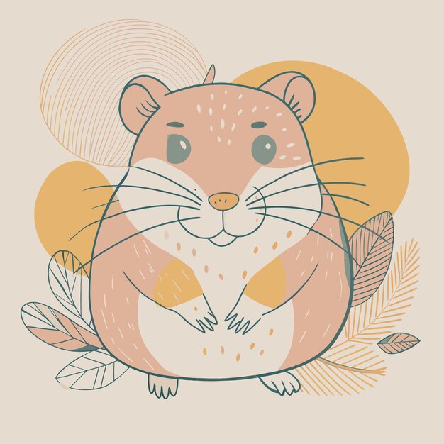 Photo cartoon illustration of hamster vector