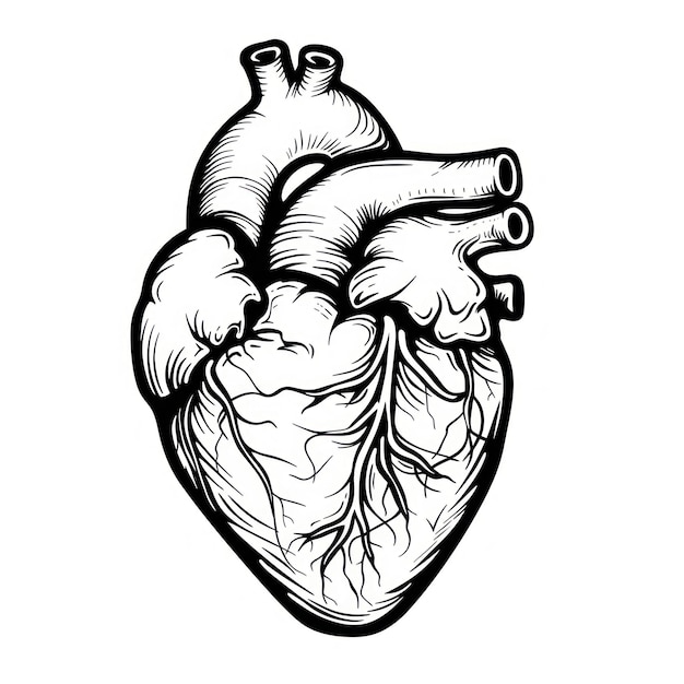 Cartoon illustration of heart illustrated drawing person