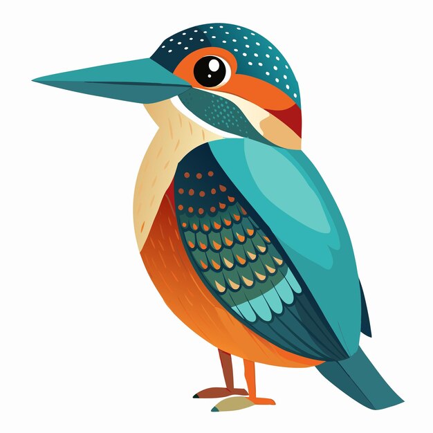 Photo cartoon illustration of kingfisher vector