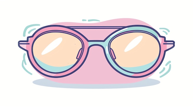 Cartoon illustration of a pair of colorful round glasses