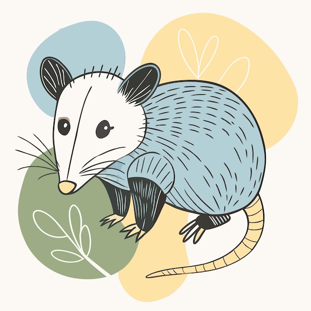 Photo cartoon illustration of possum vector