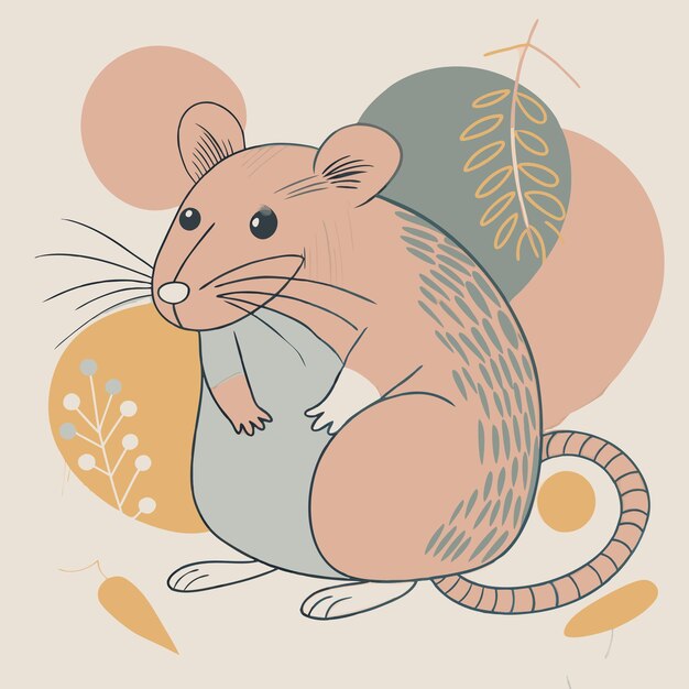 Photo cartoon illustration of rat vector