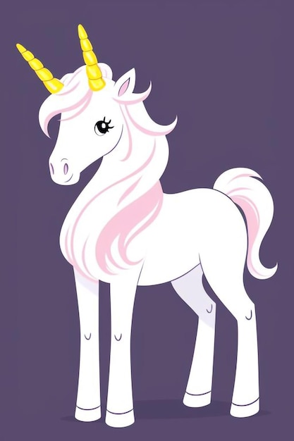 Photo a cartoon illustration of a unicorn with a crown on its head