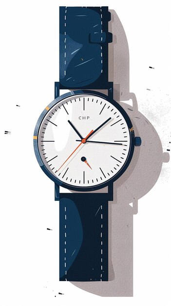 A Cartoon Illustration of a Watch Laid Out Flat