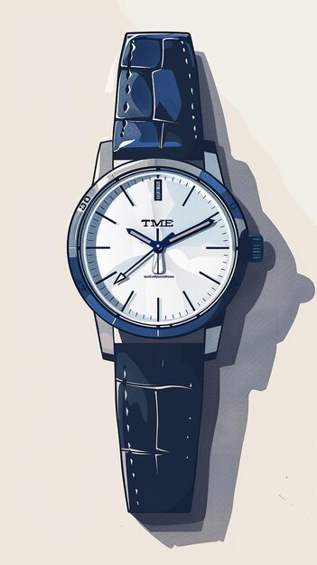 A Cartoon Illustration of a Watch Laid Out Flat