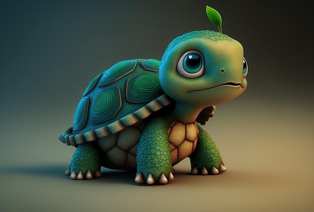 Cartoon image of an adorable turtle figure