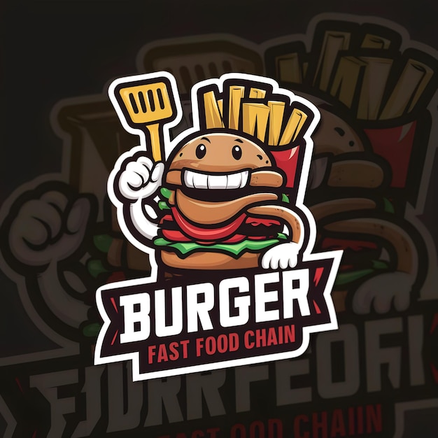 a cartoon image of a burger restaurant with a crown on it