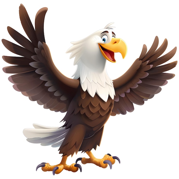 Photo a cartoon image of an eagle with a bald eagle on the top