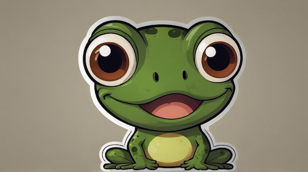 a cartoon image of a frog with a green background