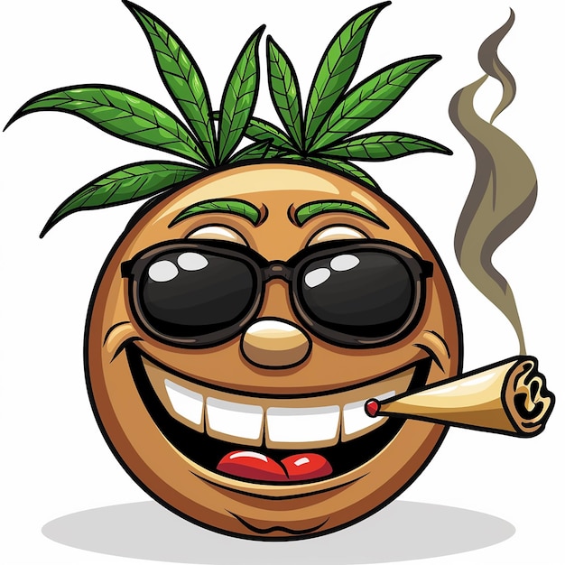 Photo a cartoon image of a fruit with sunglasses and a smile