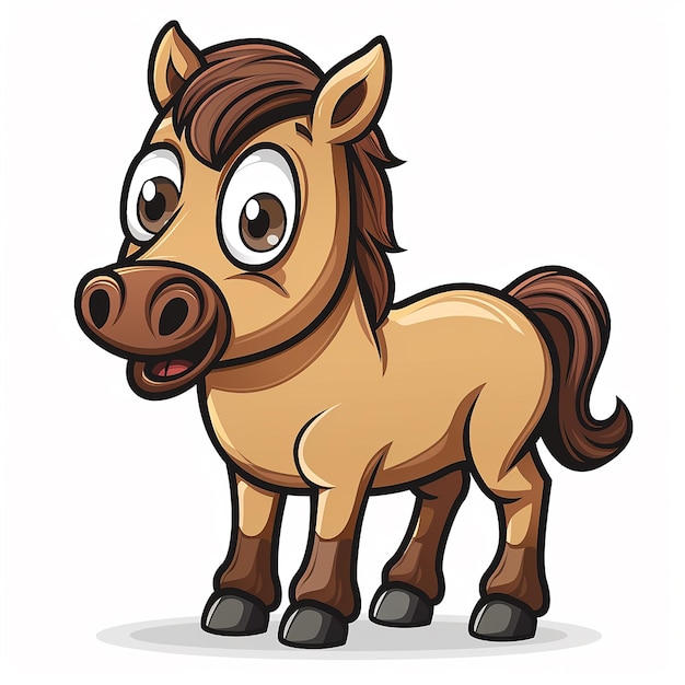 Photo a cartoon image of a horse with a cartoon face