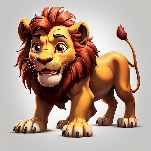 a cartoon image of a lion with a lion on its face