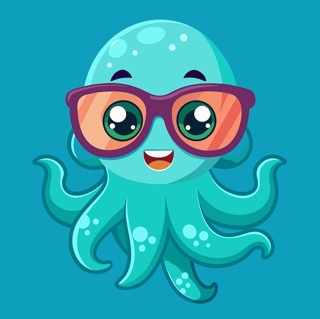 Photo a cartoon image of an octopus wearing glasses and a pair of red glasses