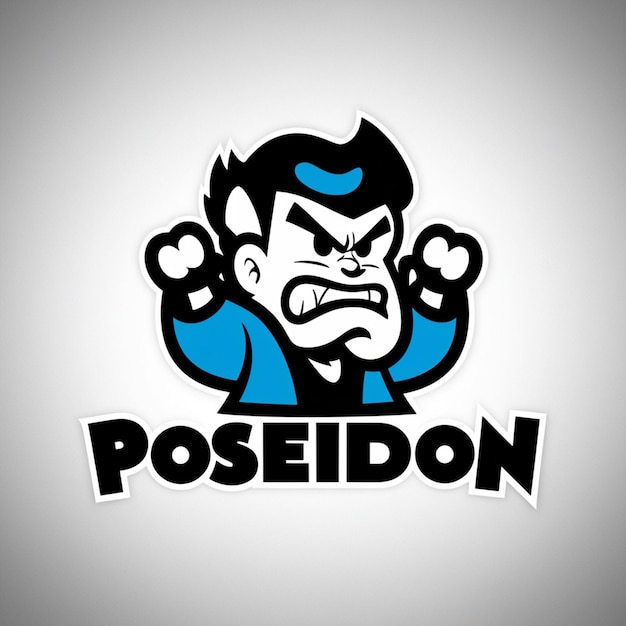 Photo a cartoon image of a poseidon with a blue headband and a blue helmet