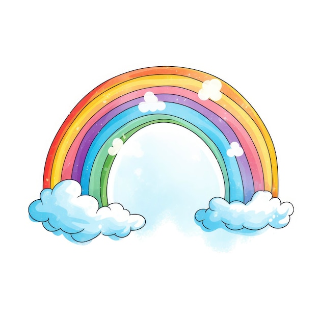 A Cartoon Image of a Rainbow on a White Background