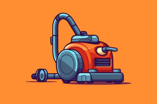 A cartoon image of a red vacuum cleaner.