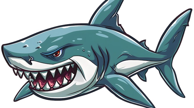 a cartoon image of a shark with a shark on the face