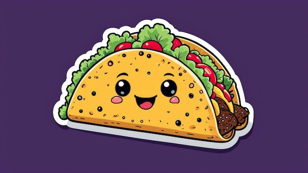 a cartoon image of a taco with a face on it