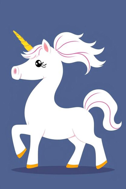 Photo a cartoon image of a unicorn with a horn on its head