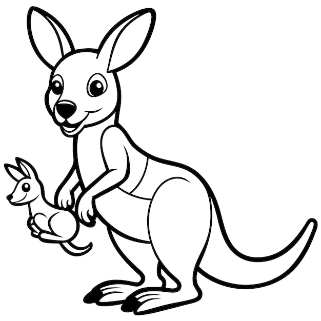 Photo a cartoon of a kangaroo with a rabbit on it