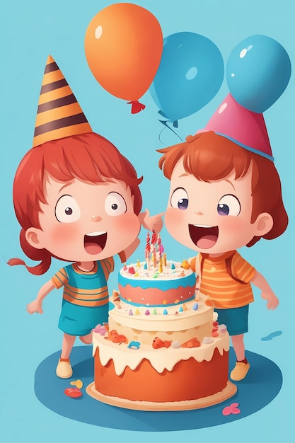 Cartoon Kids Birthday Party