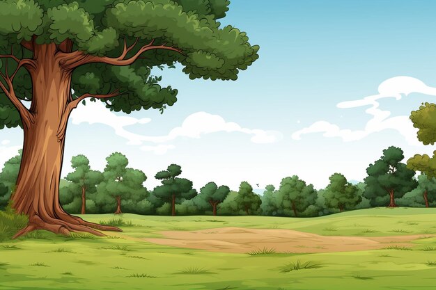 Photo cartoon landscape images background and copy space