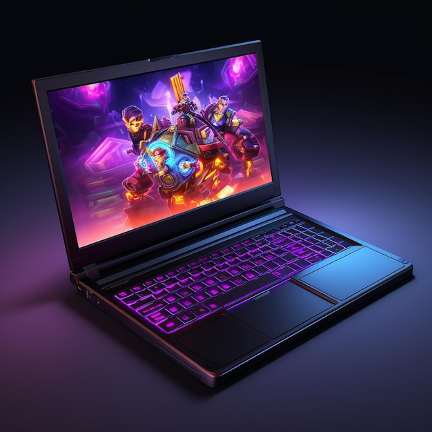 Cartoon laptop gaming 3d