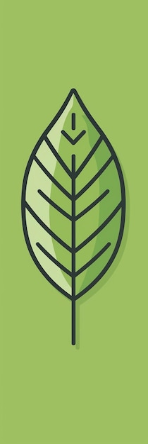 a cartoon of a leaf with a green background