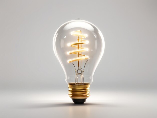 Cartoon Light Bulb Isolated on Transparent or White Background