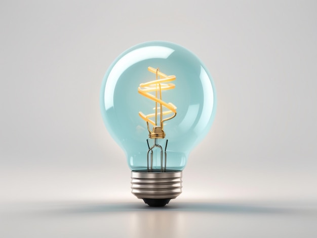 Cartoon Light Bulb Isolated on Transparent or White Background