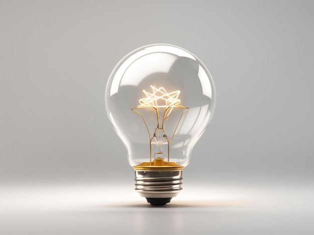 Cartoon Light Bulb Isolated on Transparent or White Background