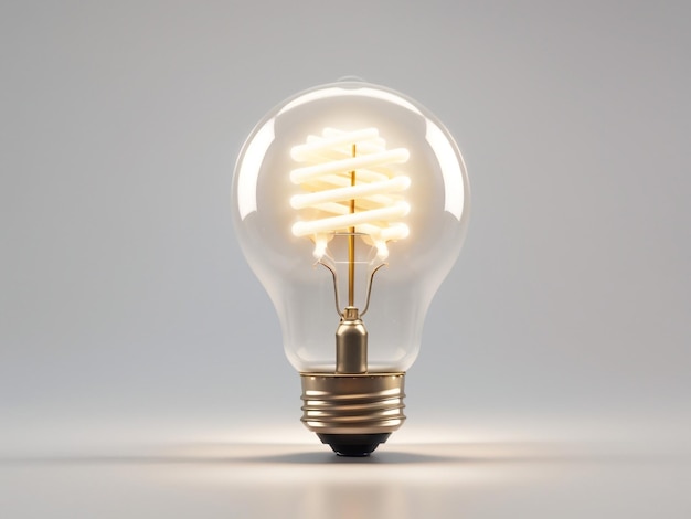 Cartoon Light Bulb Isolated on Transparent or White Background