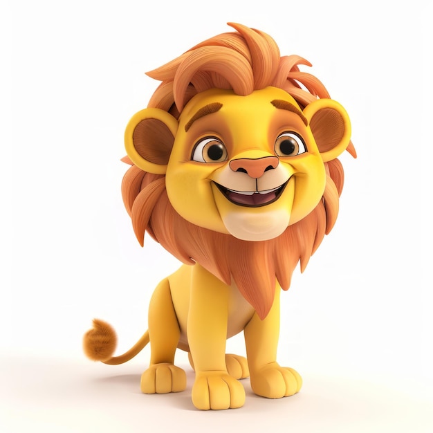 A cartoon lion with a big smile on its face