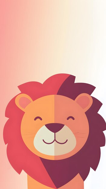 a cartoon of a lion with a red mane and a red mane