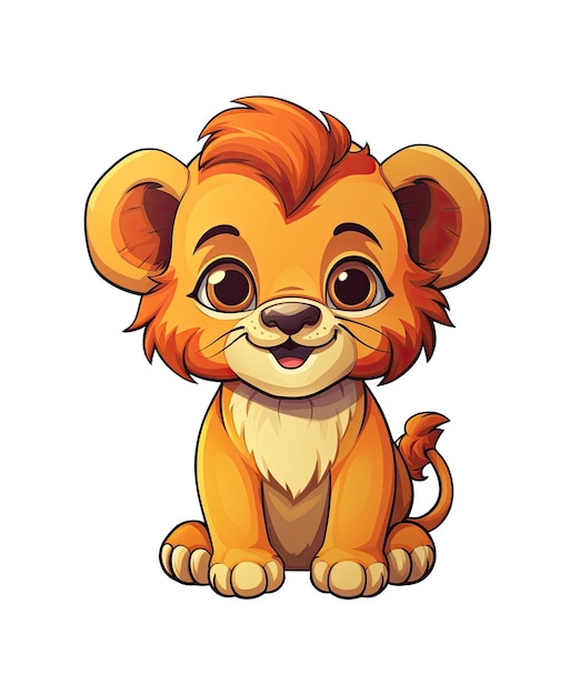 a cartoon of a lion with a red mane