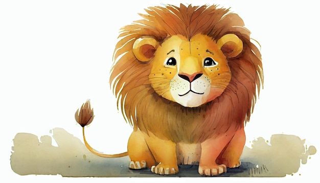 A cartoon lion with a white background