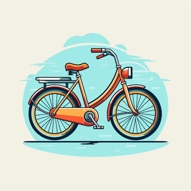 cartoon logo bicycle