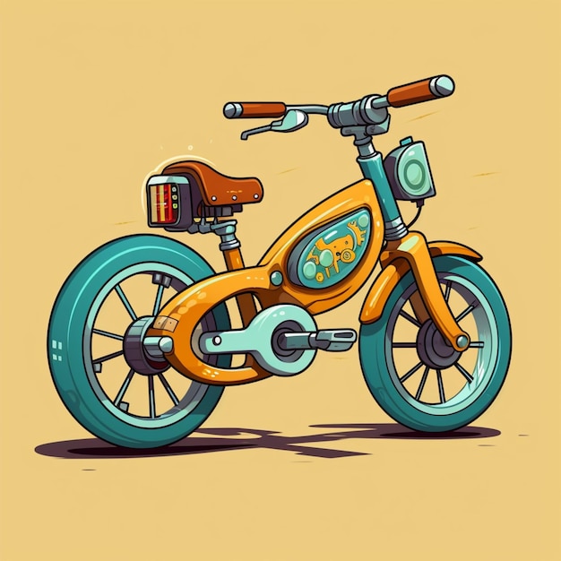 cartoon logo bicycle