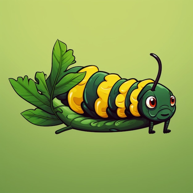 cartoon logo caterpillar