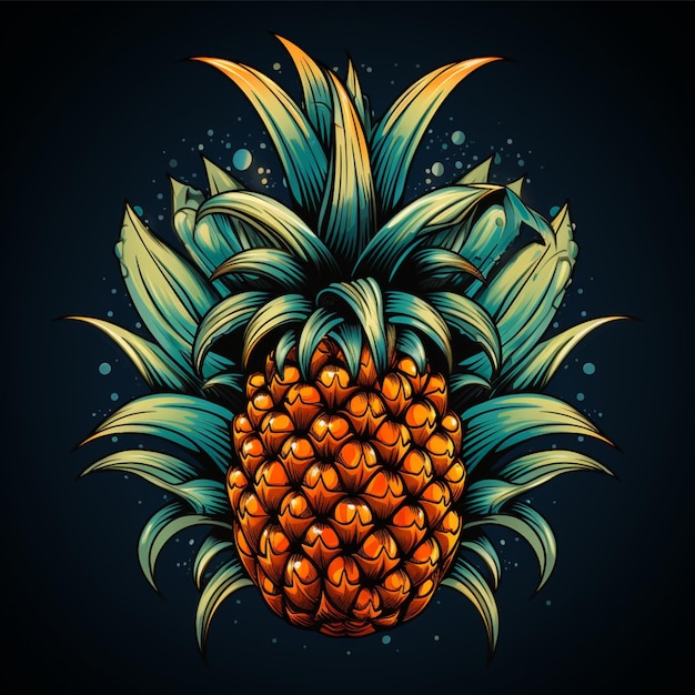 cartoon logo pineapple fruit