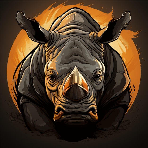 cartoon logo rhino