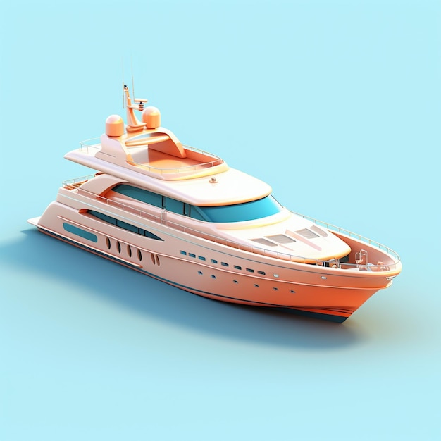 Cartoon Luxury Yacht 3d