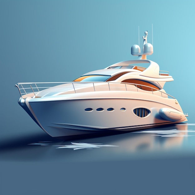 Cartoon Luxury Yacht 3d