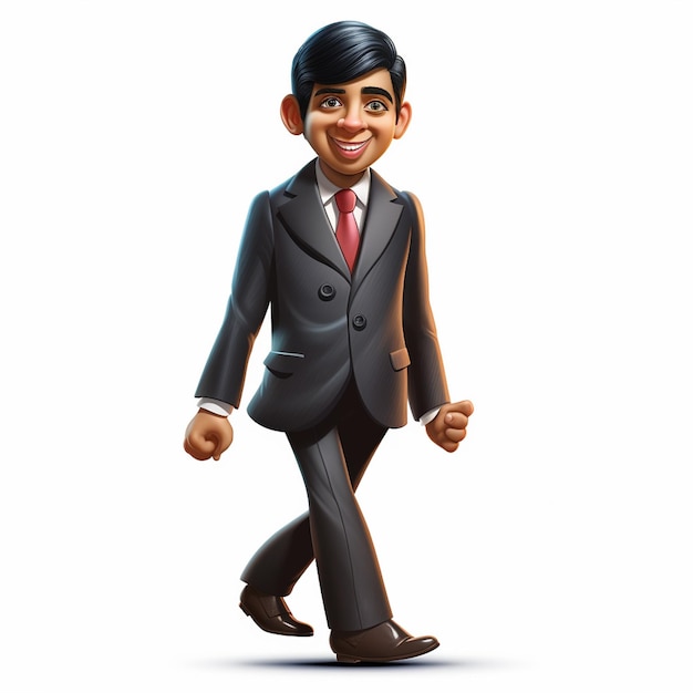 A cartoon man character with suit and white background vector