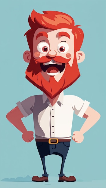 Photo cartoon man with red beard vector illustration in a flat style