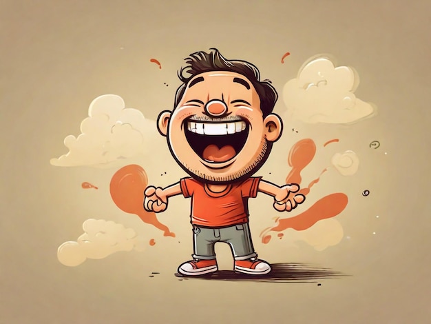 a cartoon of a man with a smile on his face